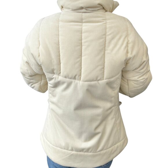 CHANEL Sport Vintage CC Corduroy Puffer Jacket Zip #36 Cream Black [106332] - Picture 4 of 10